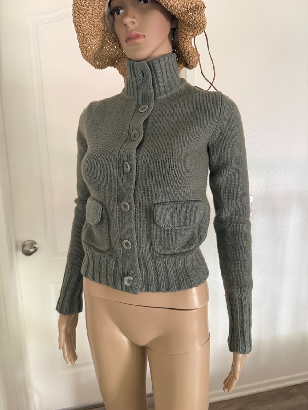 Ralph Lauren cashmere Wool blend Button-Up Ribbed Knit Cardigan size small